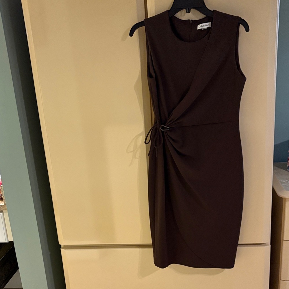 Calvin Klein Rich Brown Midi Dress